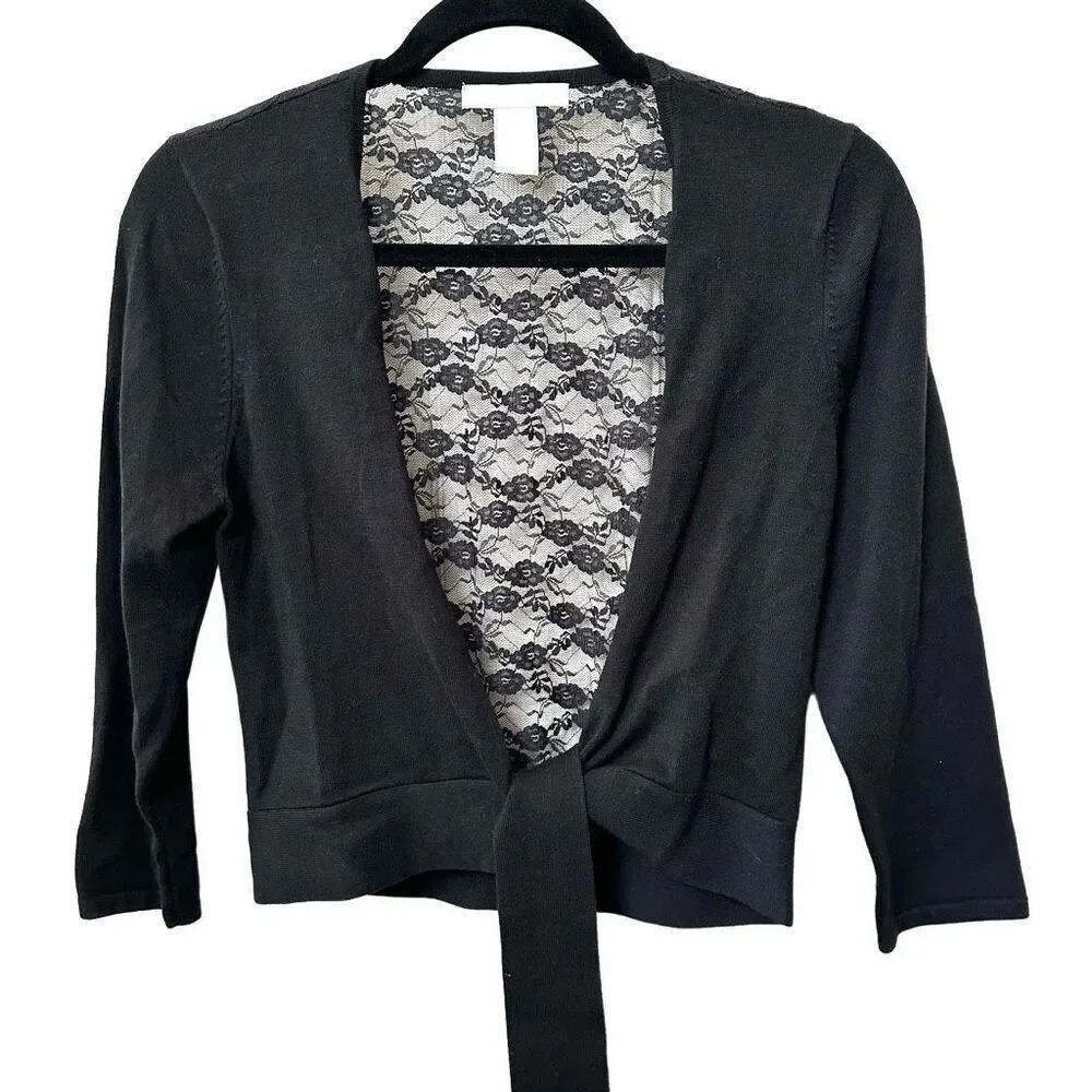 design history black lace cardigan